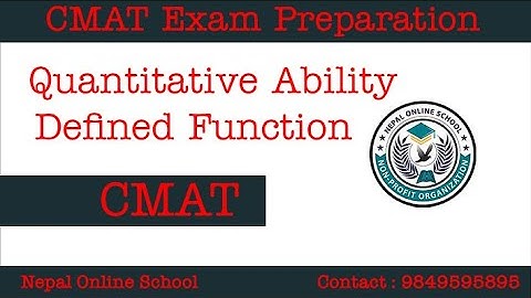 CMAT: Defined Function | Quantitative Ability | CMAT Exam Preparation | CMAT Exam
