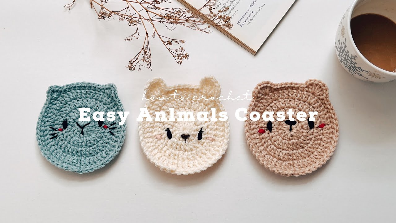 🐻 Crochet Bear Coaster Tutorial 🐻 - Beginner Friendly 