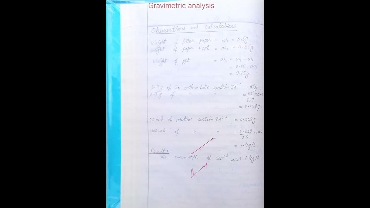 MSc., BS chemistry practicals Gravimetry, spectrophotometry