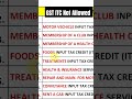 GST Ineligible Expenses & Allowed ITC List π