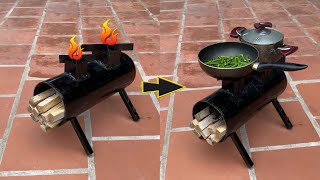 DIY Double Rocket Stove from a Fire Extinguisher. Rocket Stove Ideas.