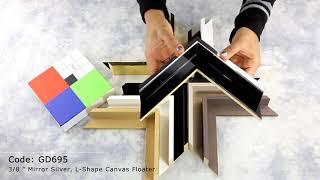 Corner Samples: Custom-made Canvas Floater Frames: 3/8" Collection #CanvasFrames
