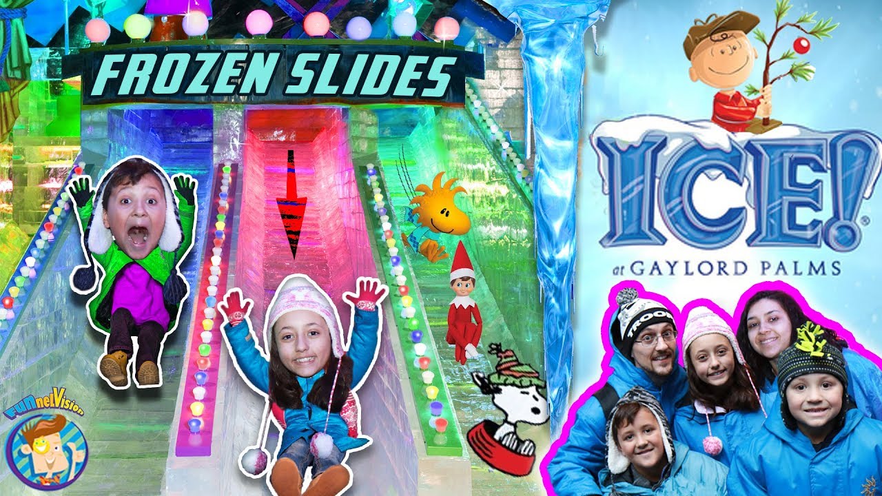 INDOOR ICE SLIDES! 2 MILLION LBS of FROZEN Charlie Brown Christmas FUNnel Vision 9° ORLAND - INDOOR ICE SLIDES! 2 MILLION LBS of FROZEN Charlie Brown Christmas FUNnel Vision 9° ORLANDO, FL Vlog
