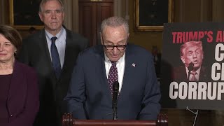 RAW: Sen. Chuck Schumer blasts President Trump, GOP over DOJ 'slush fund', economy