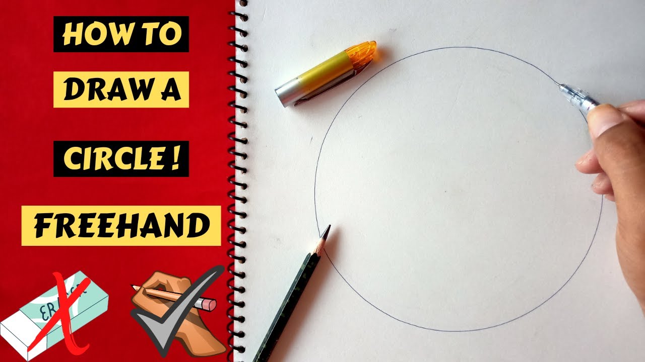 HOW TO DRAW A PERFECT CIRCLE FREEHAND USING ANY PEN/PENCIL II WITHOUT USING ERASER/COMPASS II