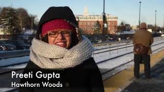 Sub zero temps at Barrington Metra station