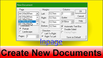 how to create new document inpage||Inpage main new documents bnaye||Complete Explain.