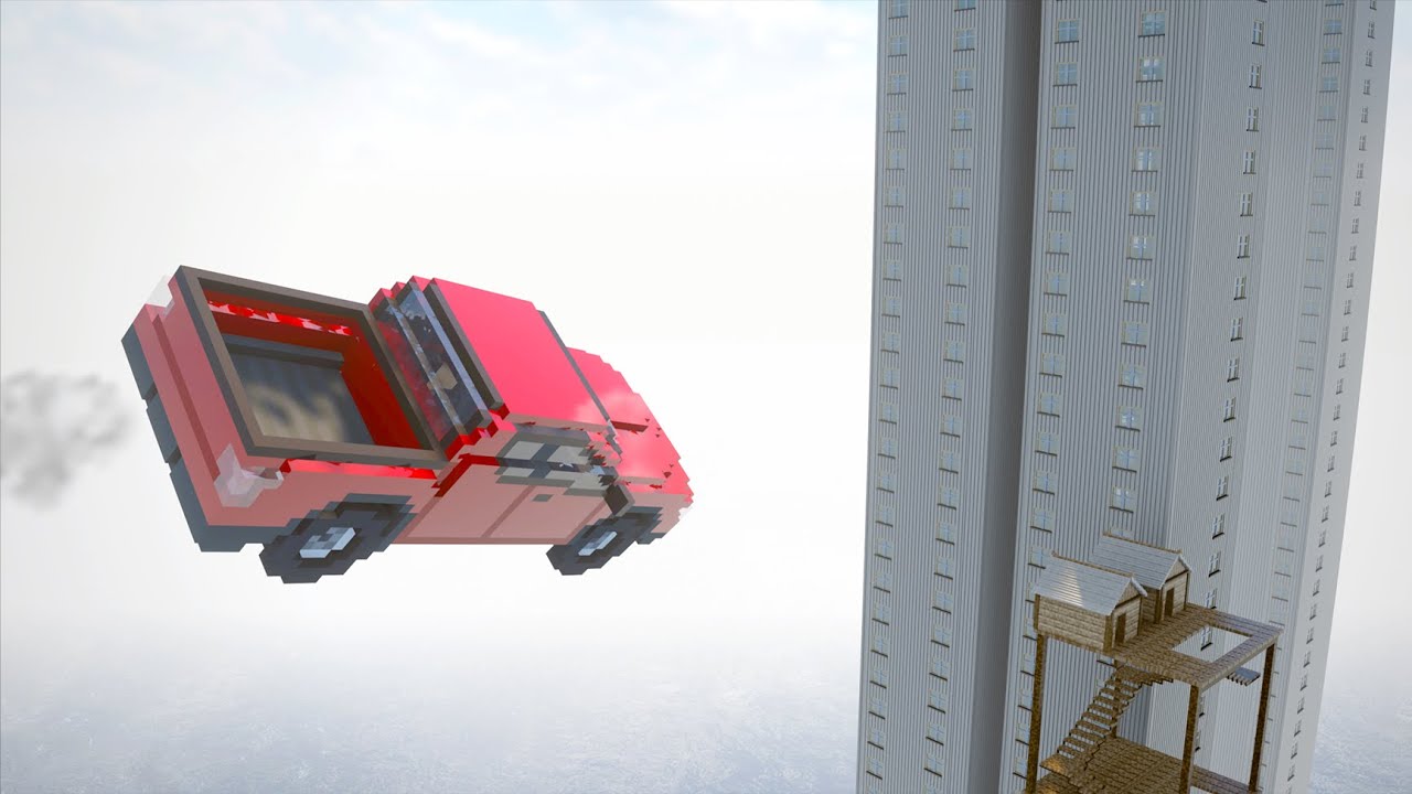 Cars Jump Into The Building | Teardown