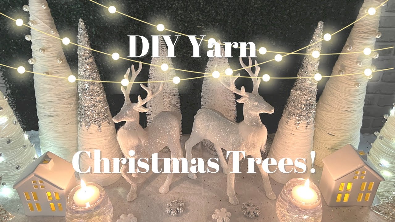 How to Make the Prettiest DIY Yarn Christmas Trees - Bluesky at Home