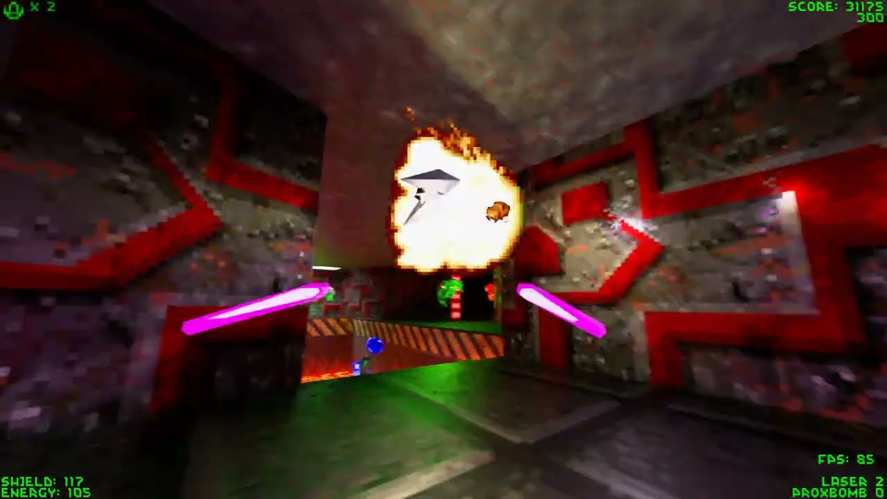 Descent1 Raytracer - Pathtraced 4k gameplay LVL 1-4