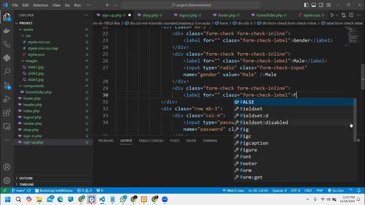 PHP - ecommerce project - part-2 (Signup Form) - YouTube