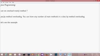 Java Programming: Overload main() method