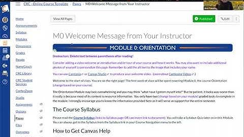 Using the CRC Online Course Template
