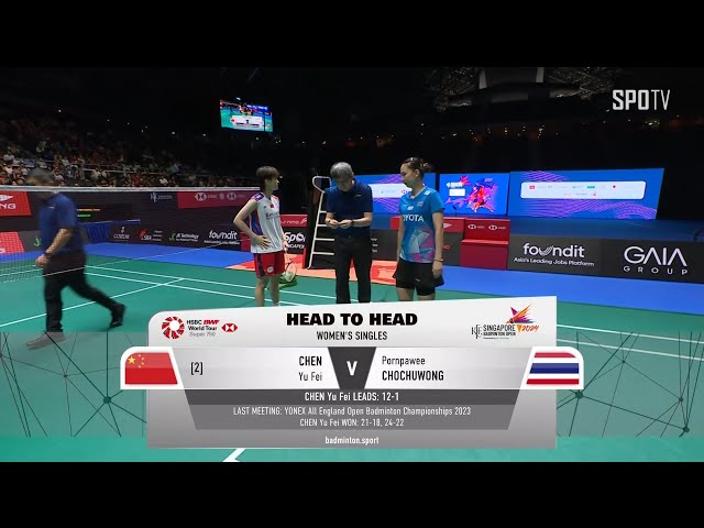 [BWF] WS - Semifinals｜CHEN Yu Fei vs P.CHOCHUWONG H/L | KFF SINGAPORE BADMINTON OPEN 2024 class=