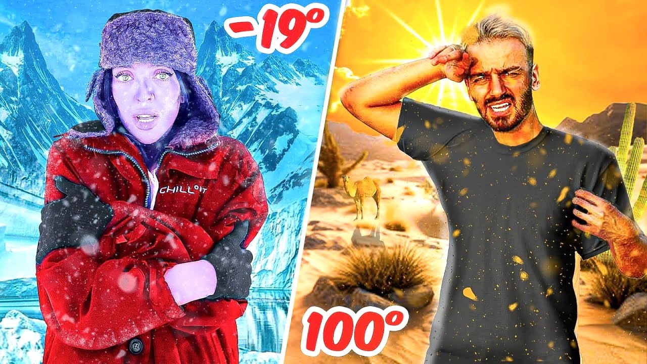 تحدي يوم كامل في مكان بارد و يوم في مكان حار🔥❄️ شو الاصعب؟
