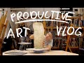 a productive studio vlog ⭐️ painting, ceramics, sculpture, and more