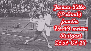 Janusz Sidlo (Poland) javelin 79.49 meters Stuttgart 1957-07-14. screenshot 5