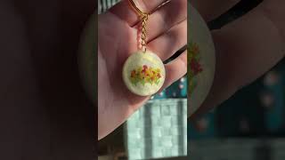 Custom Digital Business Card Keychain! Pressed Flower Keychain. Resin Keychain With Real Flowers.