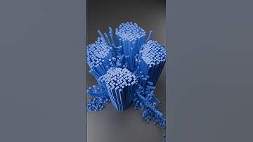 Satisfying Collapse of Five Cylinder Structure Made of 15,000 Cubes #satisfying#animation#blender#3d
