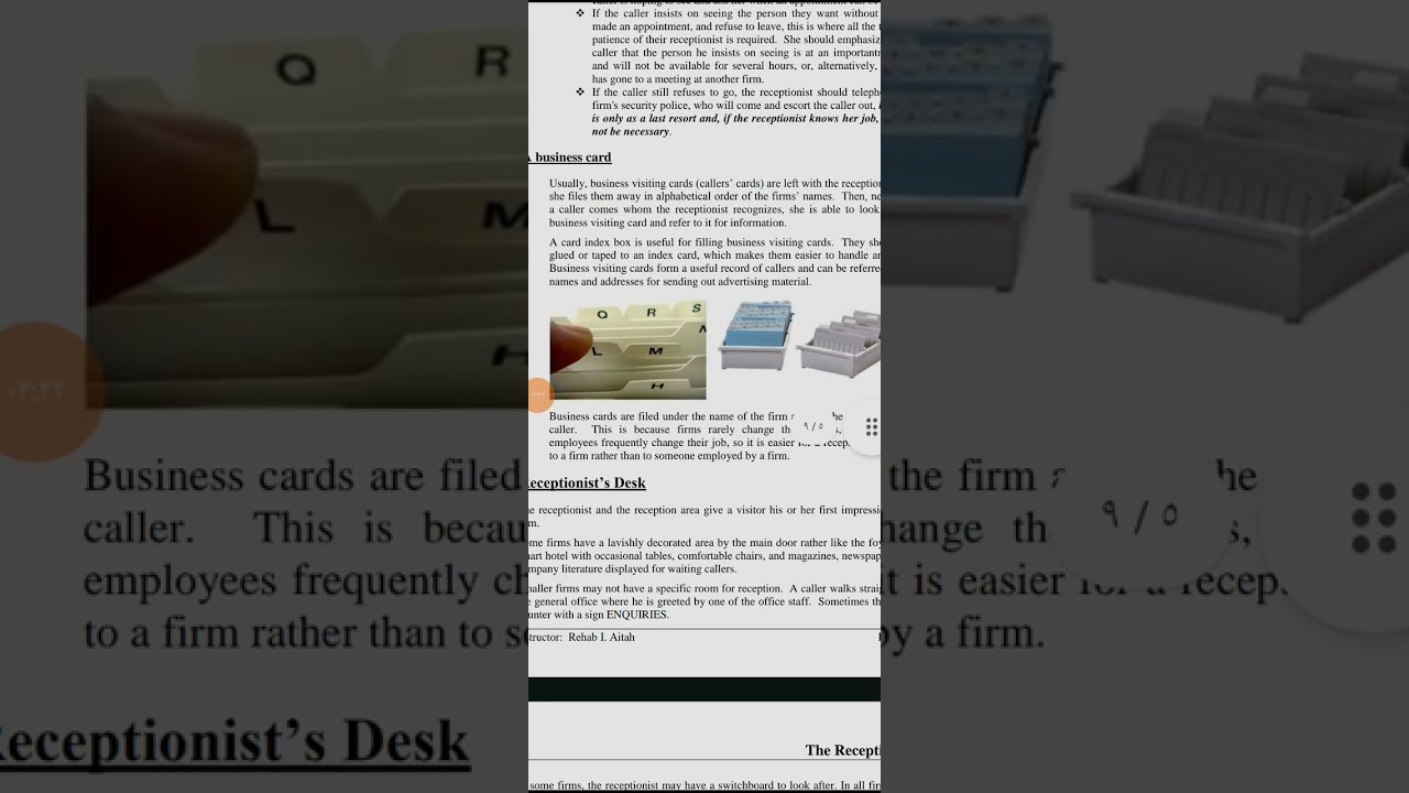 chapter 2 part 4 *The receptionist*