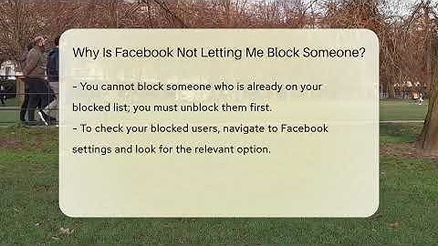 Why Is Facebook Not Letting Me Block Someone? - Everyday-Networking