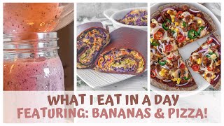 WHAT I EAT IN A DAY with BANANAS IN EVERYTHING + RAW VEGAN PIZZA