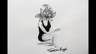 How To Draw Flower With Girl screenshot 5