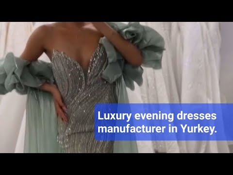 Luxury evening dresses manufacturer in istanbul Turkey. Beaded prom dress  evening gowns 2025LXR29
