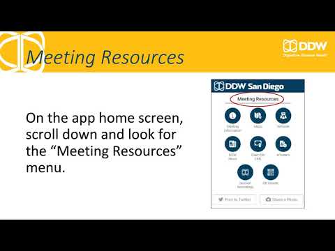 How to Find General Meeting Information Using the DDW 2019 Mobile App