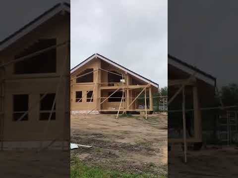 Сборка дома из клееного бруса