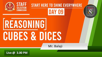 DAY 9 - 03:00 PM REASONING | CUBES & DICES | CGL/CHSL/MTS/CPO/NTPC/GROUP D | RACE | SSC | RRB
