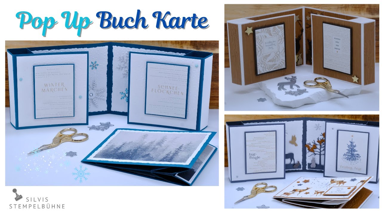Besondere Kartentechnik / Pop Up Fun Fold Book Card / Winter / Weihnachtskarte / Stampin' Up!