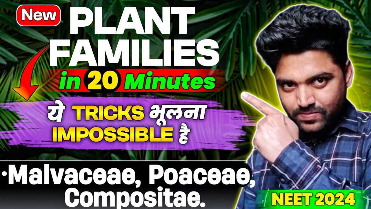 New PLANT FAMILIES With Tricks🔥 Malvaceae,Poaceae,Asteraceae | Neet 2024
