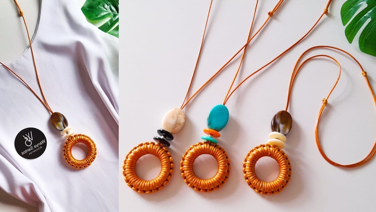 COLAR LONGO MACRAMÊ AJUSTÁVEL-Como fazer colar regulável-AULA DE BIJUTERIAS #comofazerbijuterias