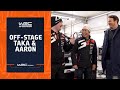 Wrc offstage chatting with taka  aaron