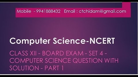 CBSE CLASS 12 COMPUTER SCIENCE BOARD EXAM 2025  ANSWER KEY  IN TAMIL - Part1