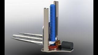 Bevel Gear Fork Lift Mechanism