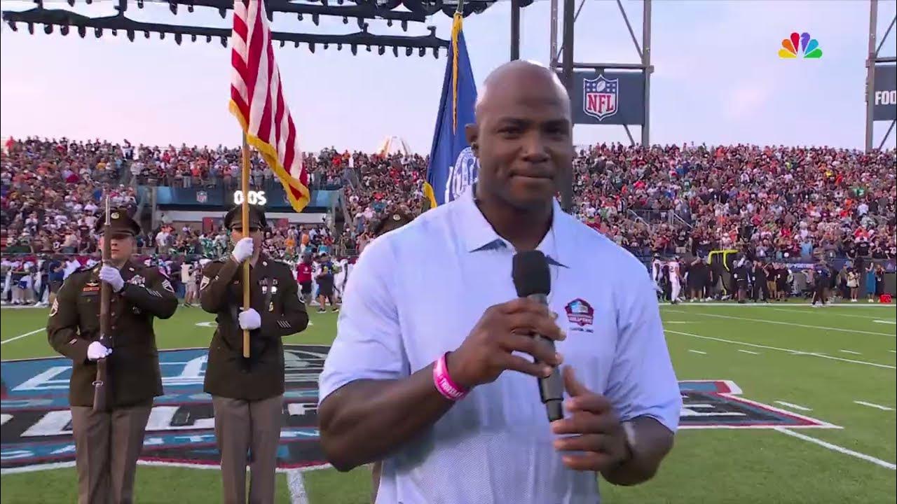 DeMarcus Ware sings National Anthem before Hall of Fame Game YouTube