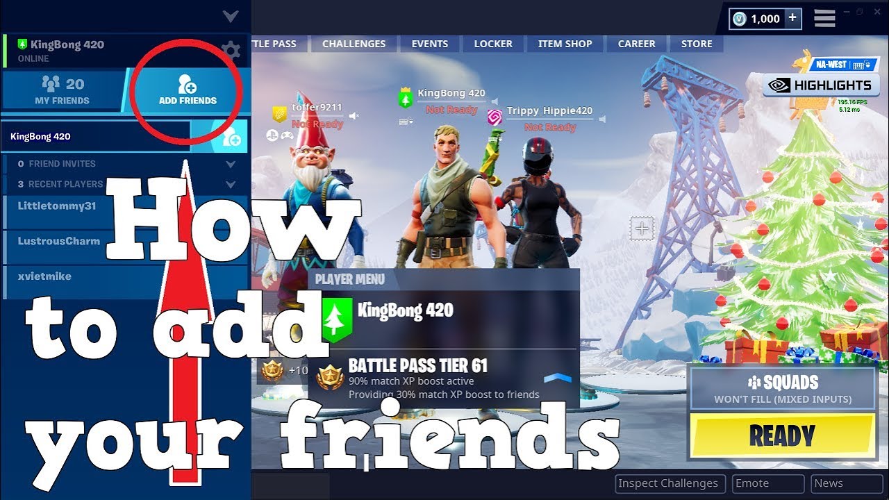 How To Add Anyone On Fortnite Any System Ps4 Cross Play Xbox One Nintendo Pc Mobile 2019 S7 Youtube - adding roblox friends xbox 1 from pc