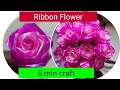 Plastic ribbon flower DIY | Easy  Handmade Bouquet | How to make plastic ribbon flowers