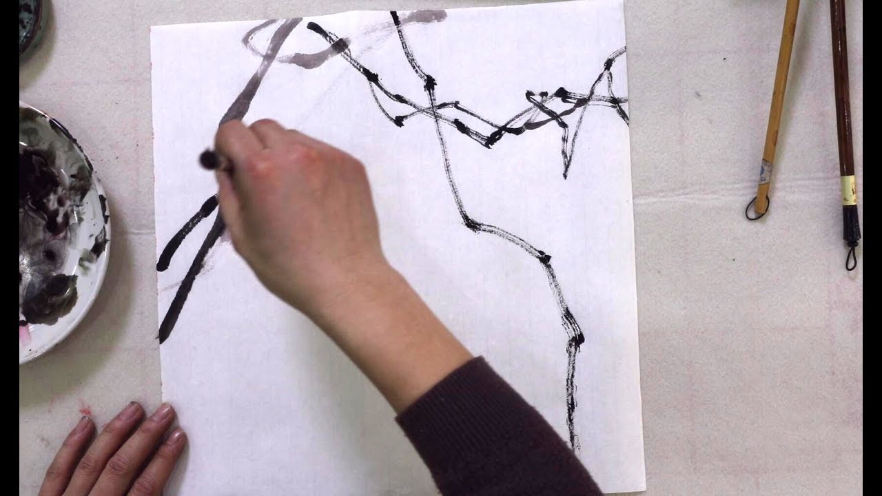 中国画，水墨葡萄画法，画藤有技巧，看完学习了- YouTube
