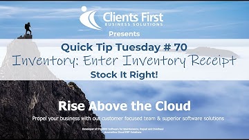 Acumatica Cloud ERP Tip 70: Warehouse Management:  Inventory Enter Inventory Receipt