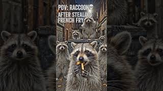 The raccoons own the city now 😭 #brainrot #eating #pov #funny #viral