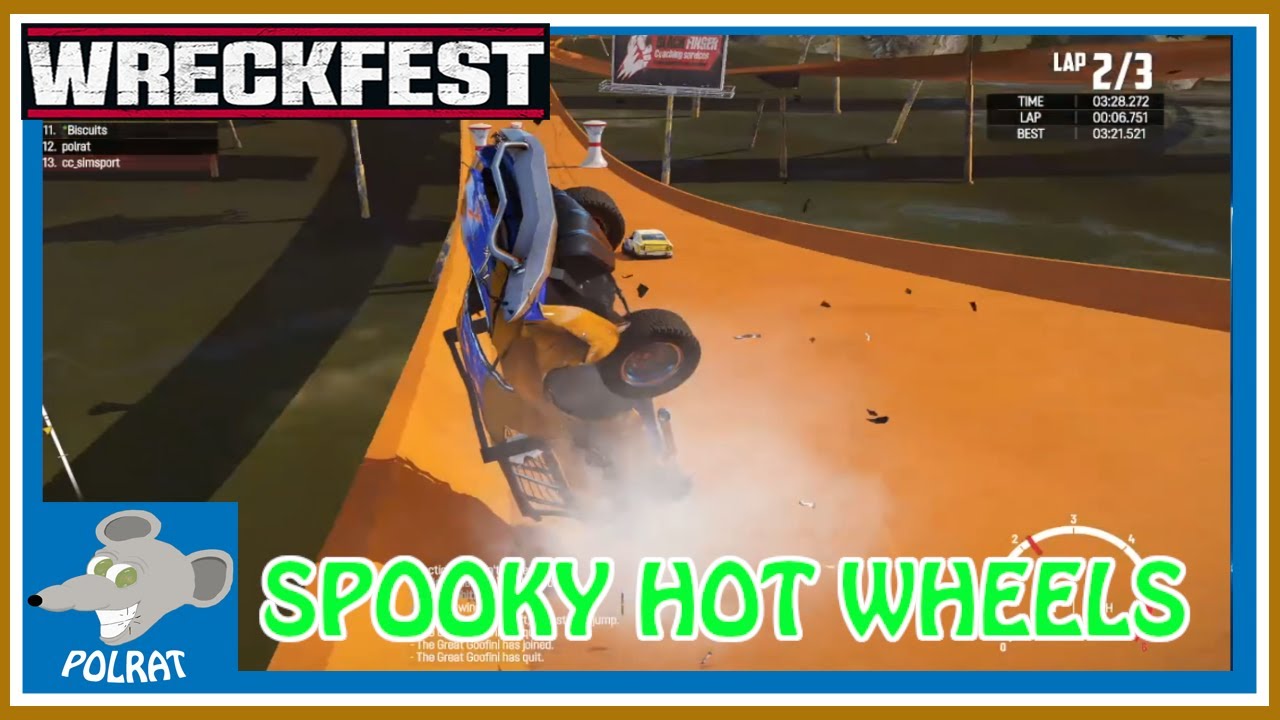 WRECKFEST multiplayer crashes Spookiness on Hot Wheels Track YouTube