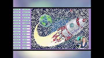 Google Sheets™ Pixel Art EDITABLE | Add Subtract Divide Multiply | Space Rocket