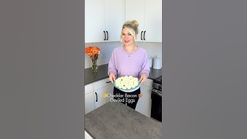 Cheddar Bacon Ranch Deviled Eggs🥚🧀 Recipe in description #easyrecipes #easyappetizer #deviledeggs