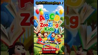 Quick ABC Learning Song 🎵👶 Kids Hindi Rhymes 📚 Fun Study | ZooZing Kids #Shorts 🚀