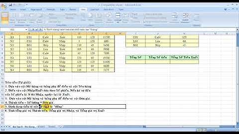 3 Hướng dẫn bài tập excel Hàm vlookup, hàm sum, hàm sumif, hàm if,Định dạng cell