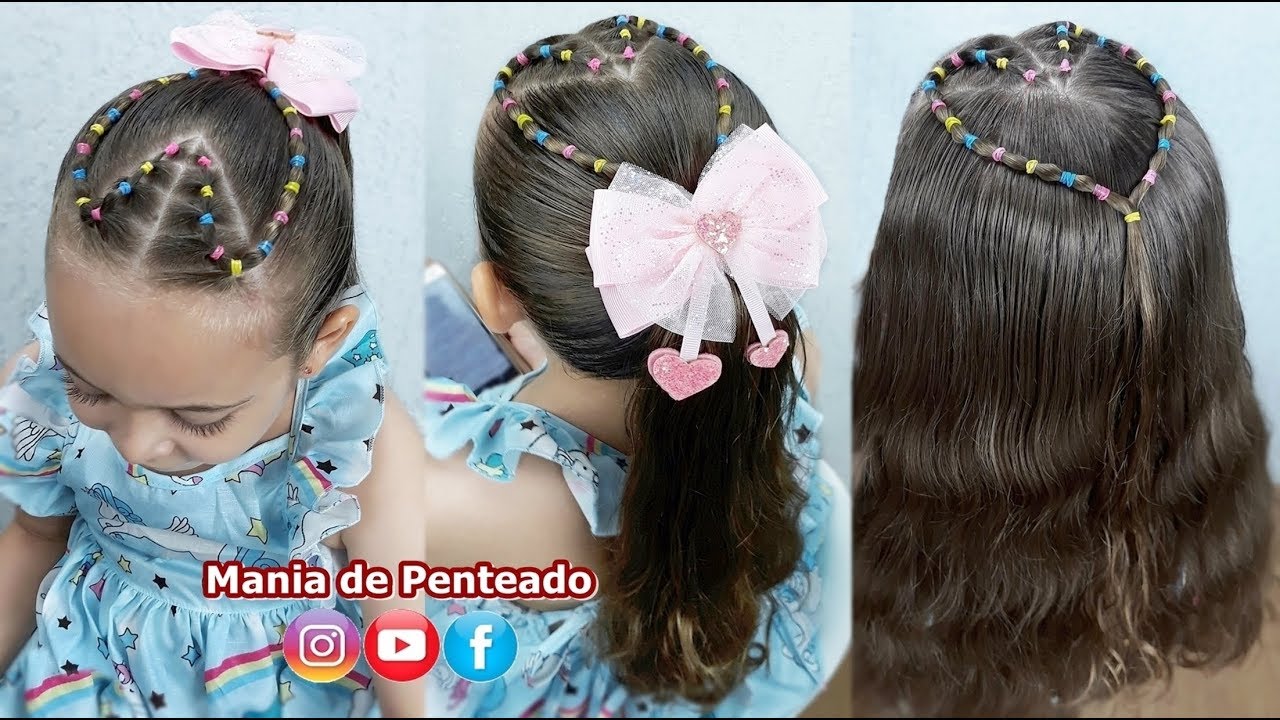 Penteado infantil para ESCOLA rápido - Maria Chiquinha de coração