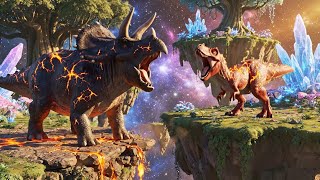 Magma Mini T-Rex Vs Lava Triceratops Epic Dinosaur Battle In Juric World Celestial